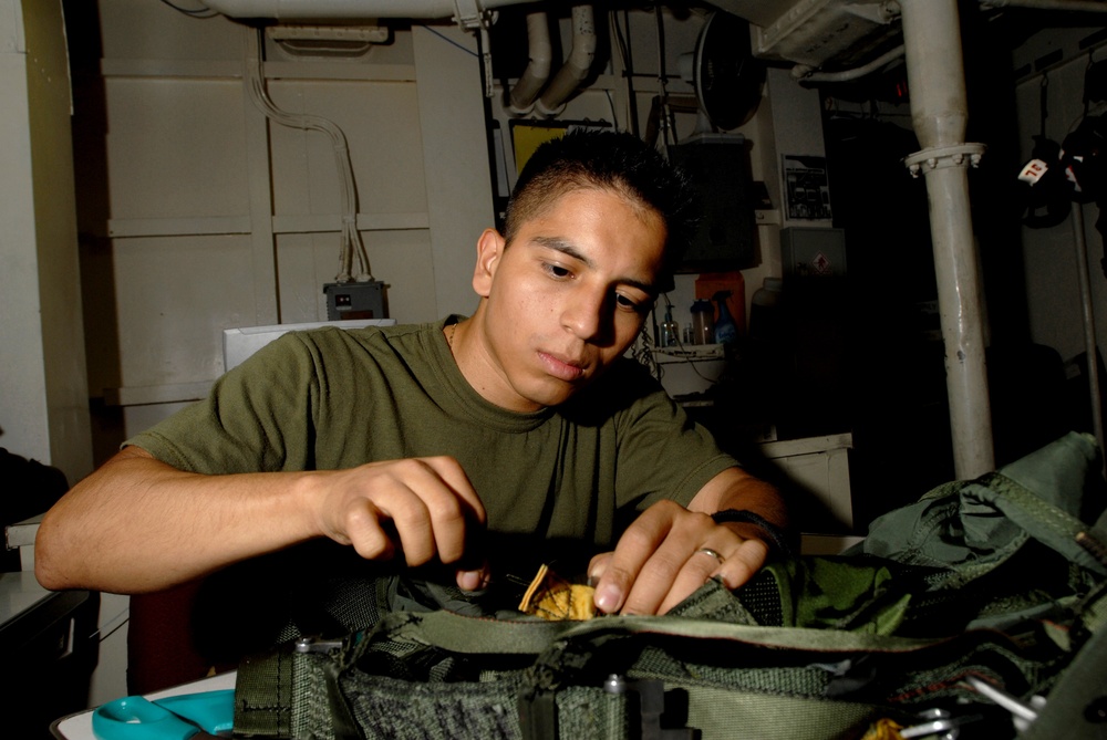 Maintenance Work Aboard USS Nimitz