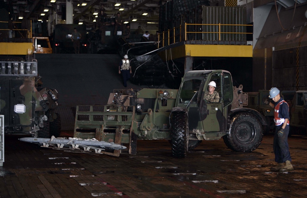 Restocking the USS Essex in the South China Sea