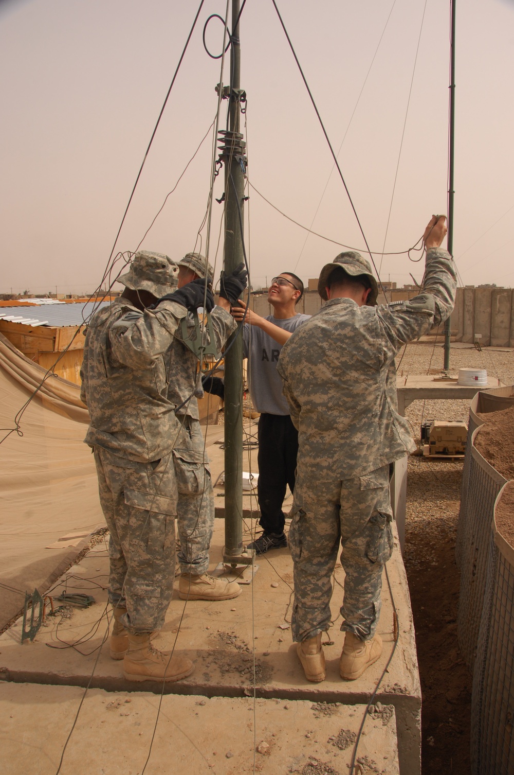 Communications work at Combat Outpost Salle