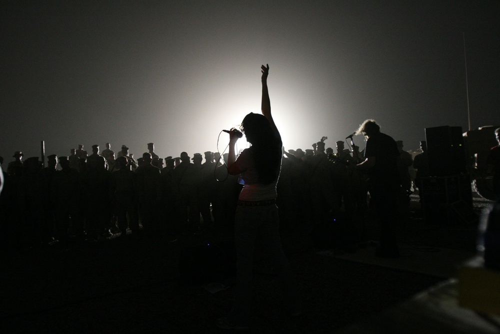 Marines receive a rock 'n roll treat