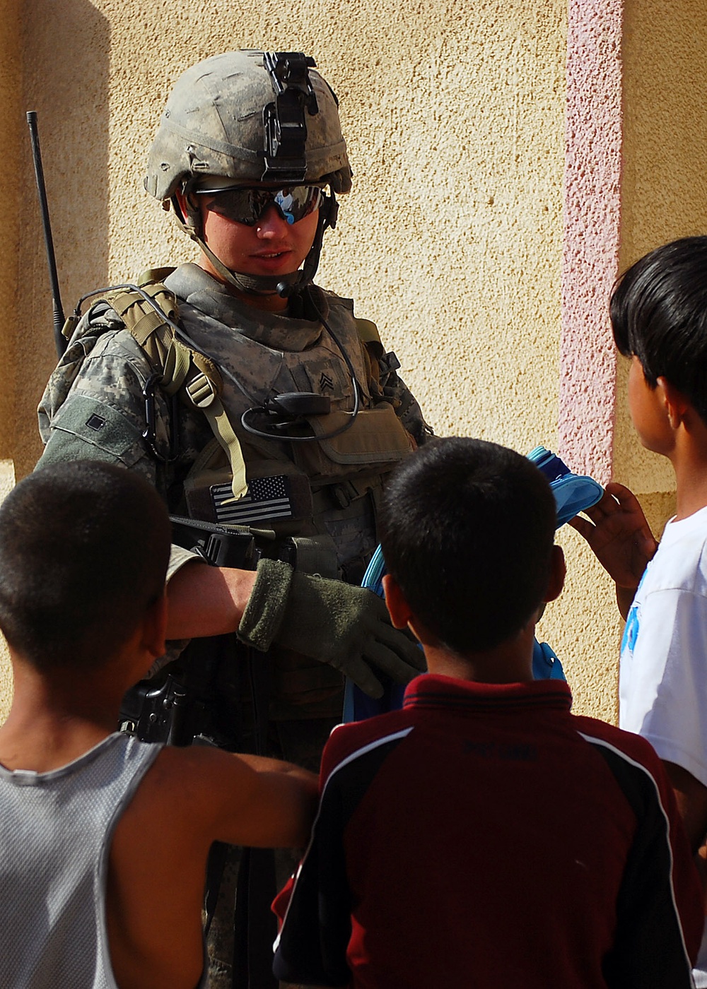 Soldiers visit girls school in Ur