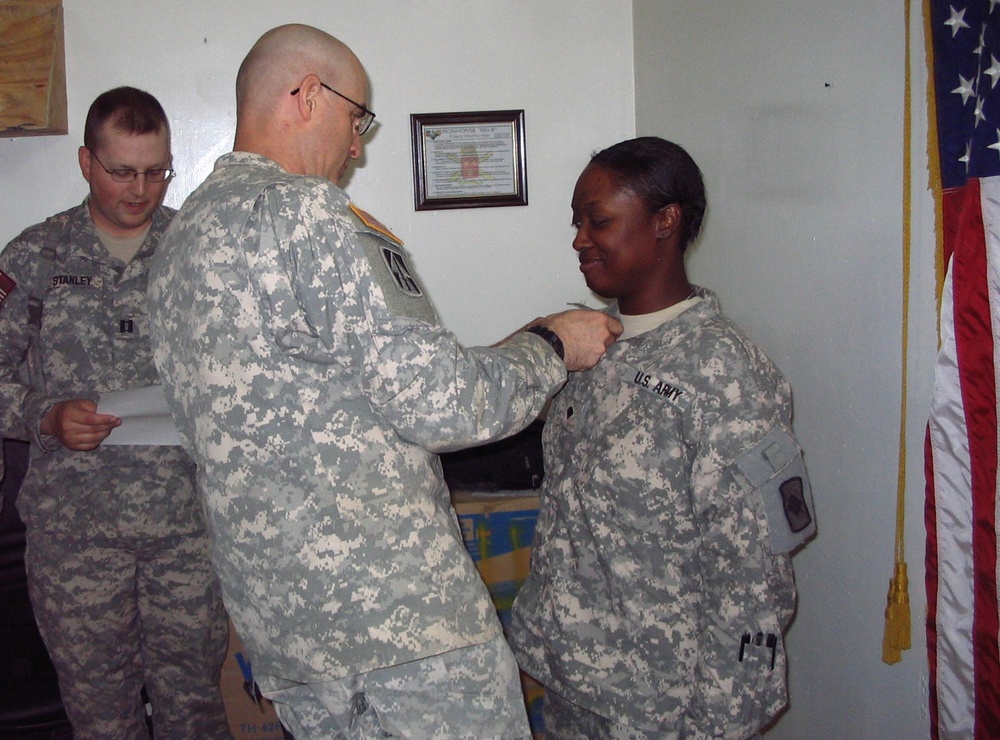 Arkansas National Guard Soldier joins the NCO Corps in Iraq