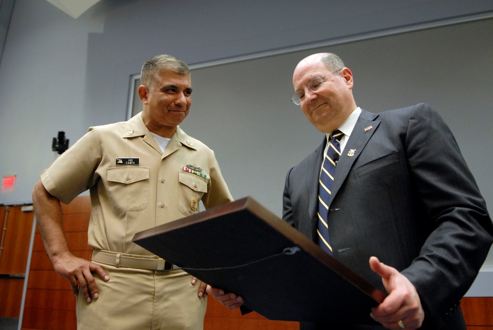 Top Navy enlisted makes Secretary of the Navy a master chief, tries new physical training gear