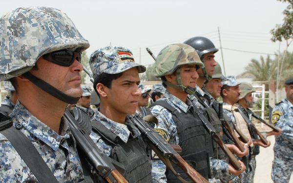 National policemen conduct tactical clearance training