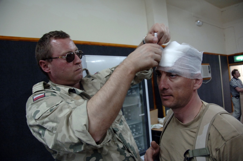 Mass casualty exercise at Forward Operating Base Echo