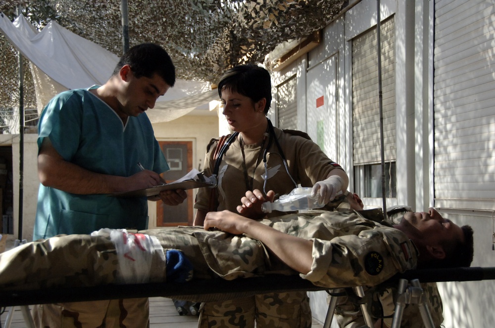 Mass casualty exercise at Forward Operating Base Echo