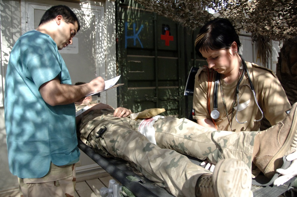 Mass casualty exercise at Forward Operating Base Echo