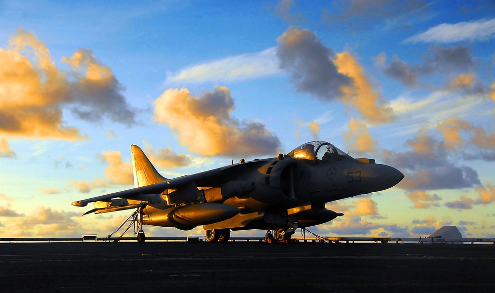 Rocket launching on the USS Tarawa