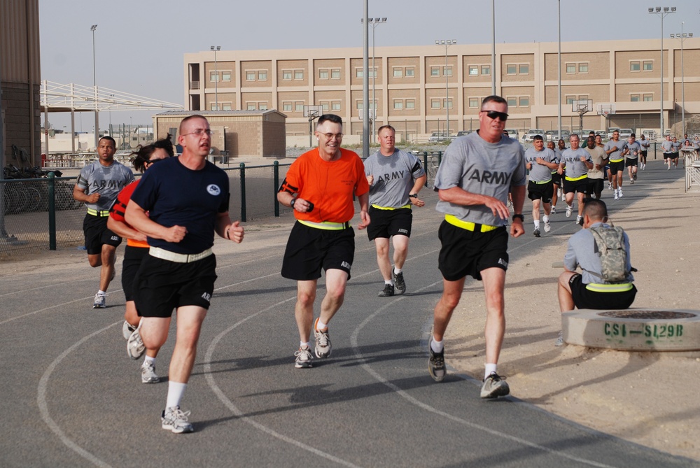 DVIDS - News - 335th hosts first Signal Regimental run at Camp Arifjan