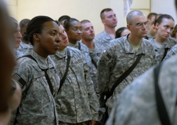 1st BCT senior NCO speaks to Raider Soldiers to stay Army Strong