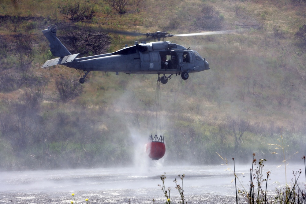 Seahawk in training exercise