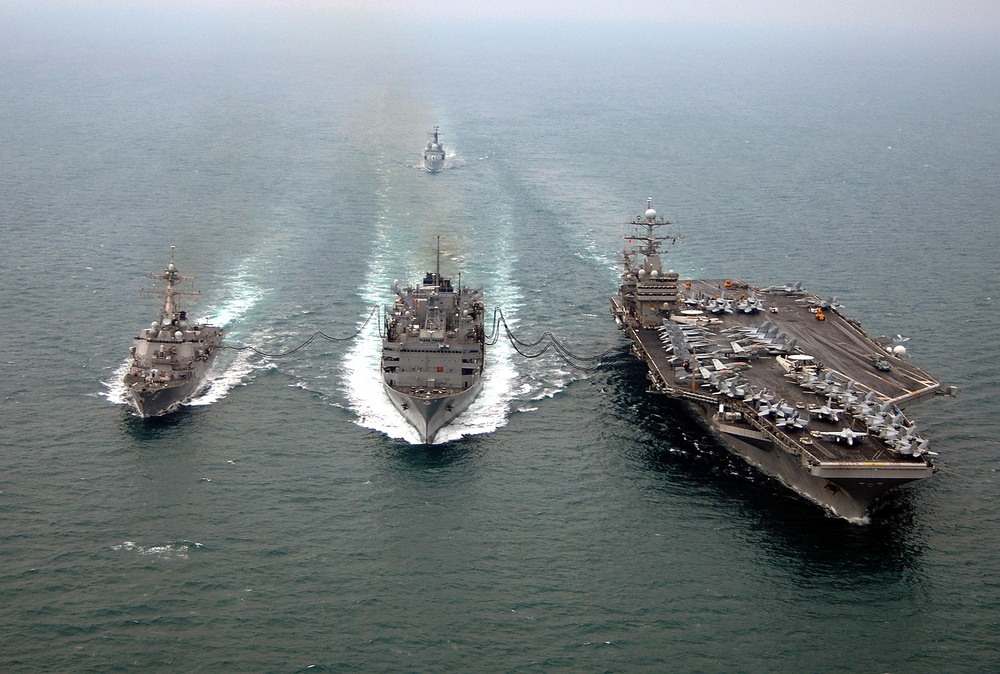 U.S., U.K. ship resupply while underway