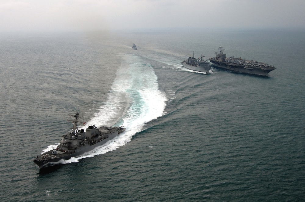 U.S., U.K. ship resupply while underway