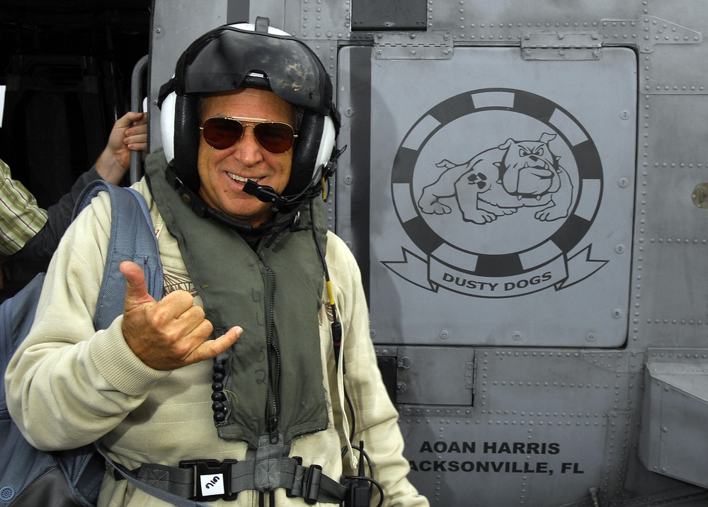 Jimmy Buffett visits with USS Harry S. Truman Sailors