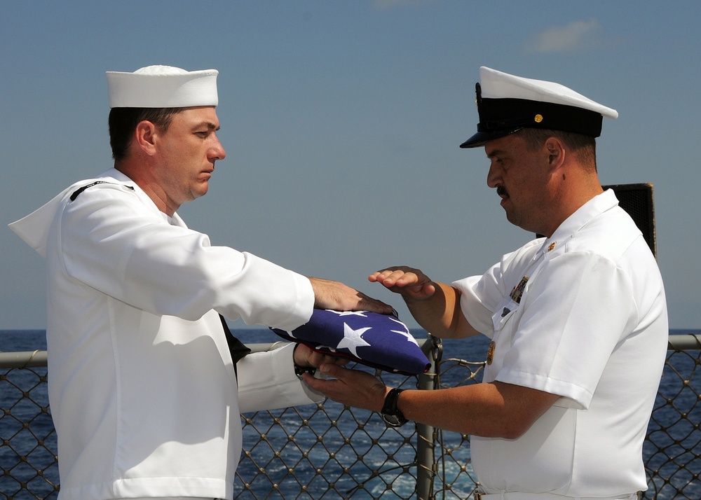 Parade aboard USS Ramage