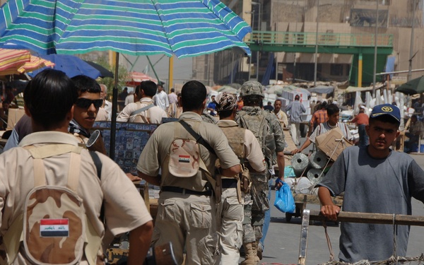 Dismounted Patrol in New Baghdad Marketplace