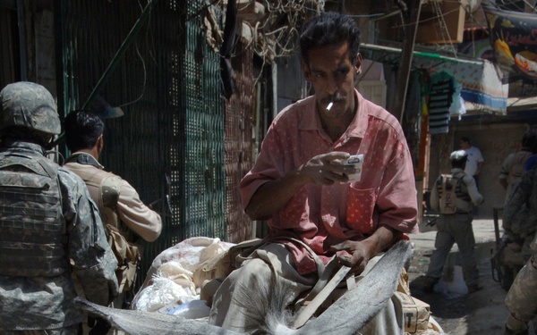 Dismounted Patrol in New Baghdad Marketplace