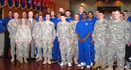College Basketball Champ Kansas Jayhawks Visit Wounded Warriors