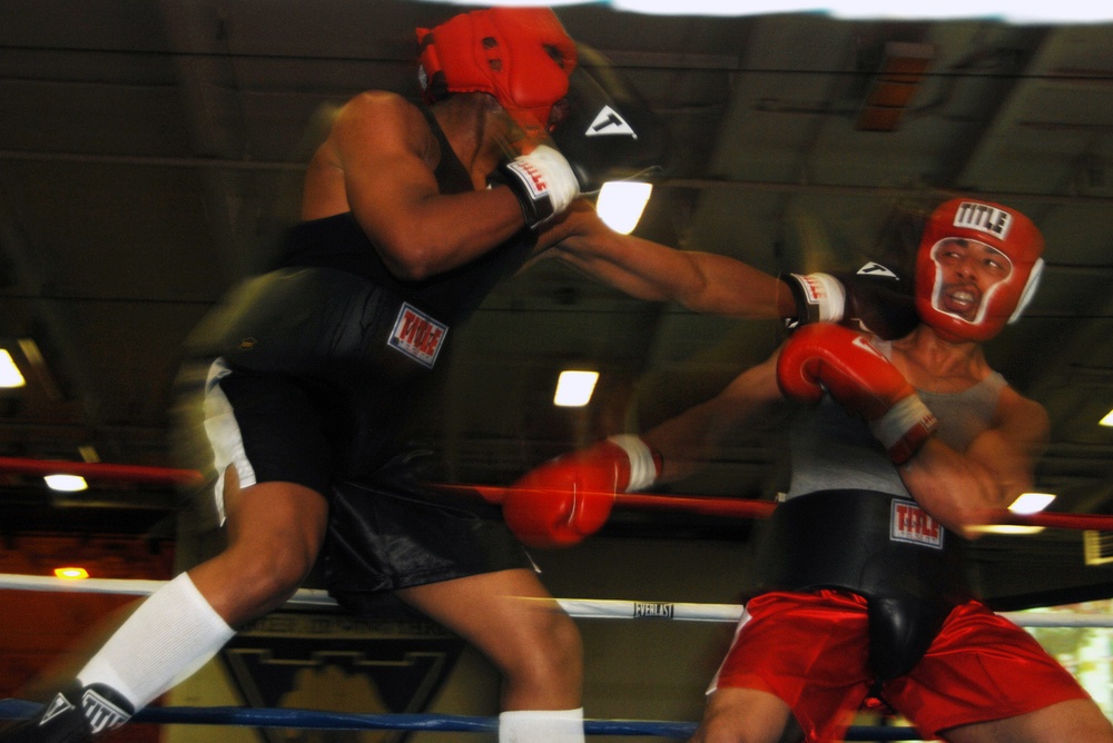 Sailors box aboard USS Harry S. Truman