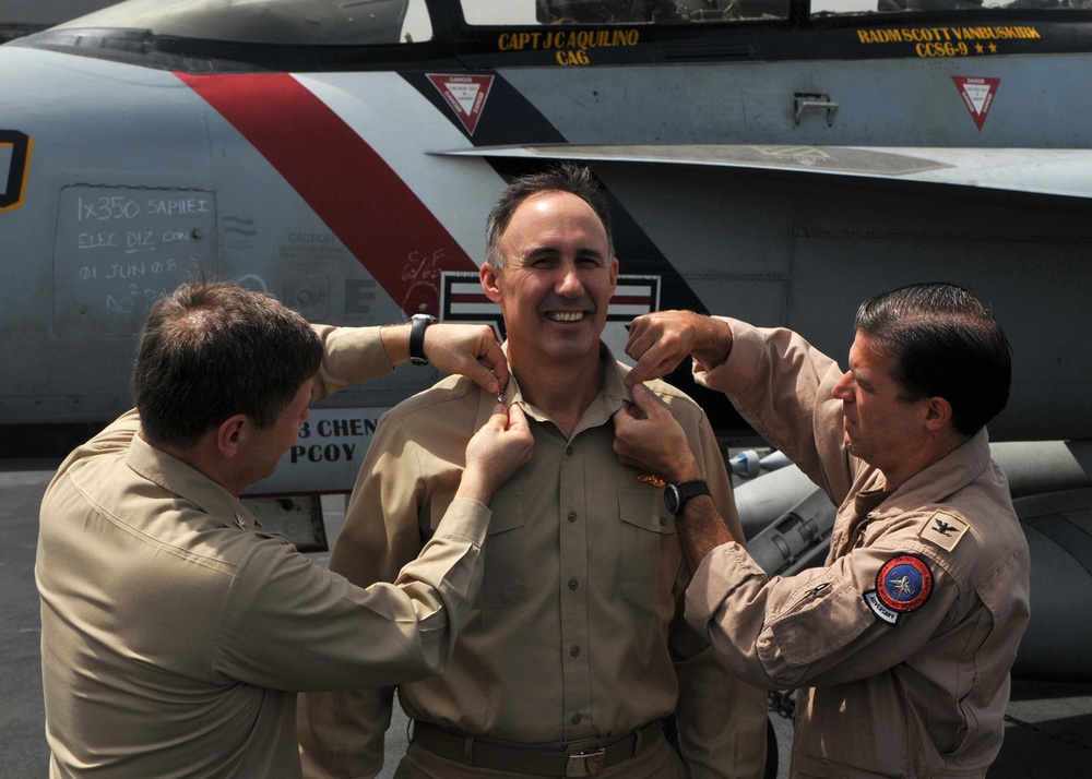 Rear admiral receives second star aboard USS Abraham Lincoln