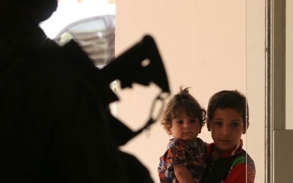 U.S. Marine Provides Security at Hotel