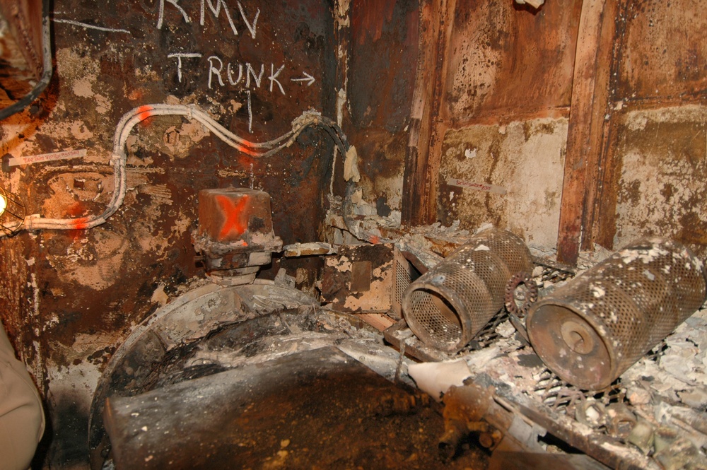 Fire Damage Aboard USS George Washington