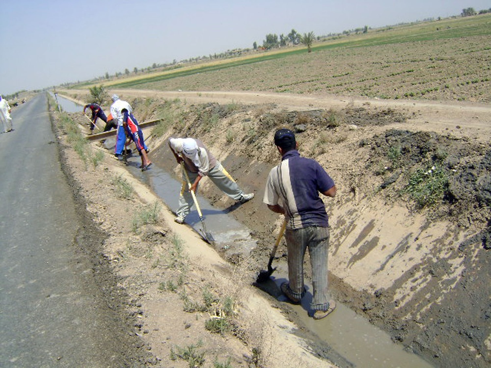 Rebuilt irrigation canals flow fresh water to Taji farms