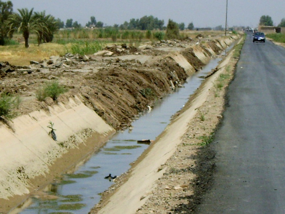 Rebuilt irrigation canals flow fresh water to Taji farms