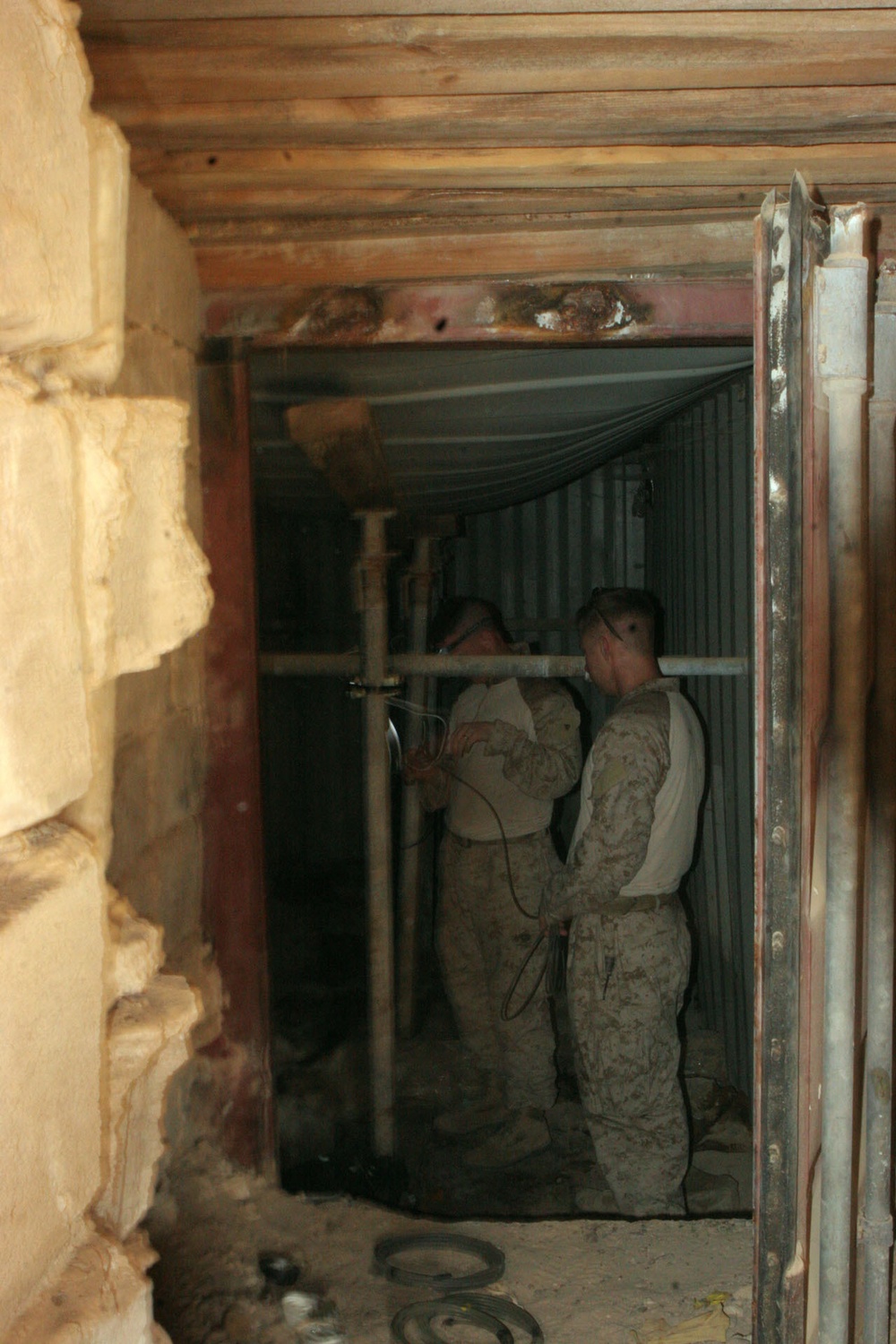 Marines prepares to destroy a bunk