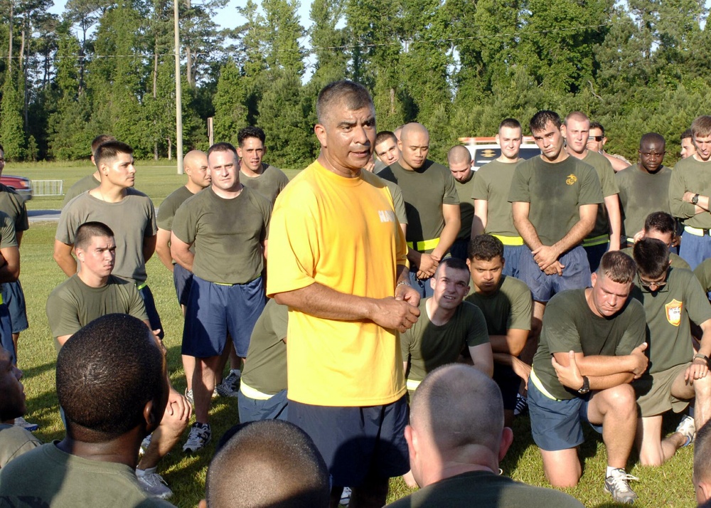 Top Navy enlisted visits with Camp Lejeune Sailors