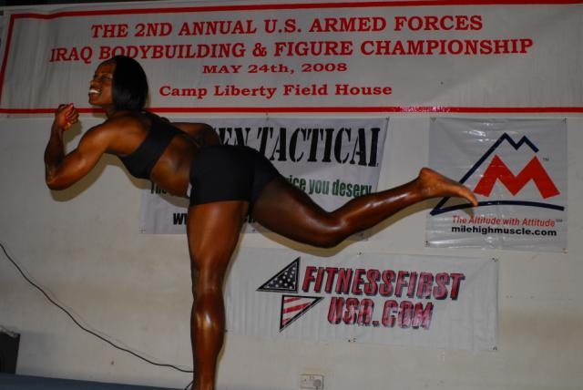 Competitors flex and pose for gold in Iraq