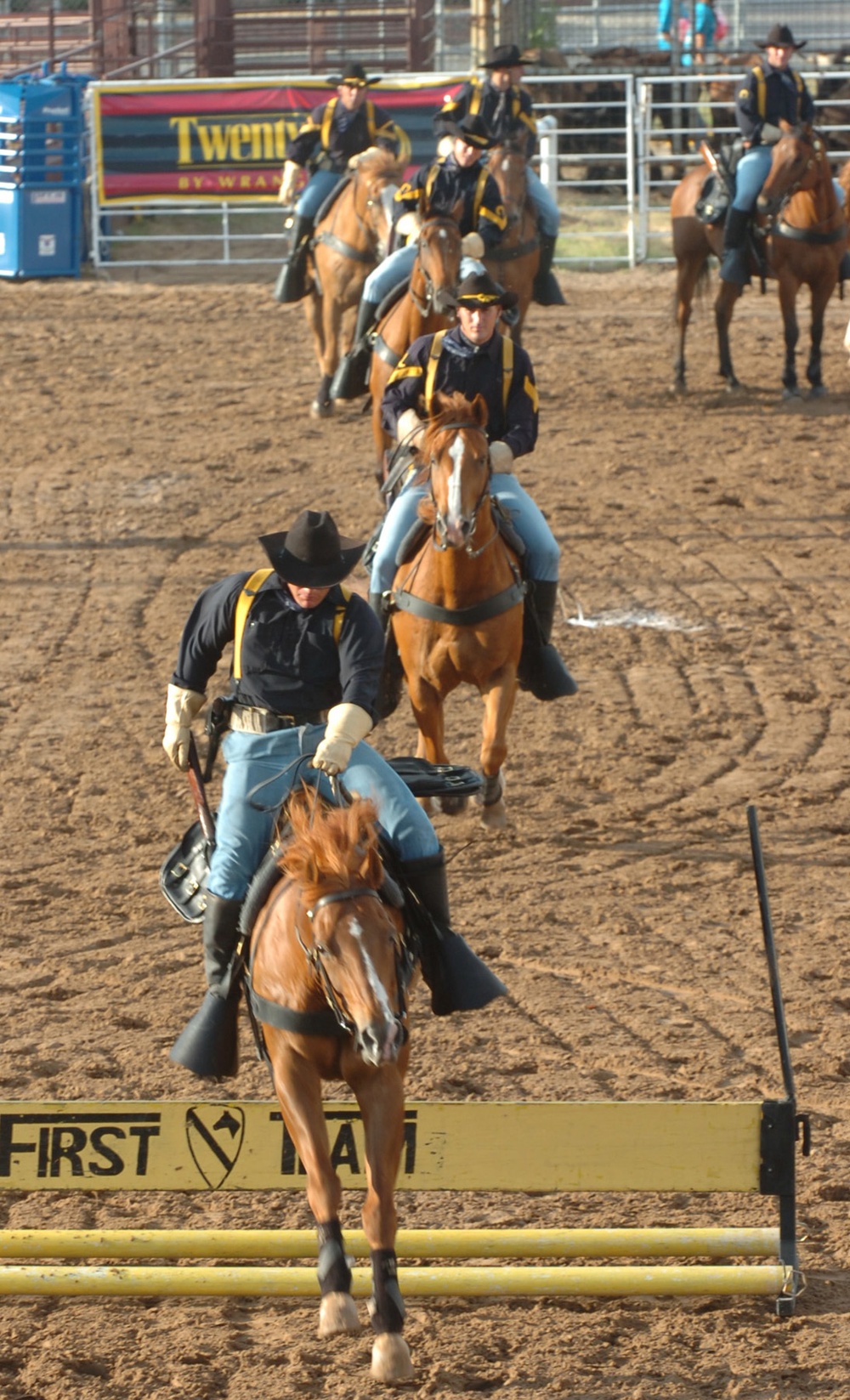 Horse Cavalry Detachment Shoots, Rides the Old-school Way During Pre-show