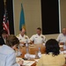 Vice Adm. Kevin Cosgriff meets with Kazakhstan Navy officials at the Ministry of Defense headquarters in Astana, Kazakhstan