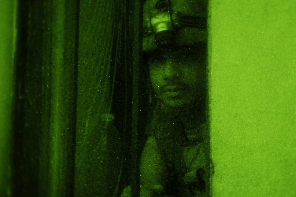 Sadr City security by night