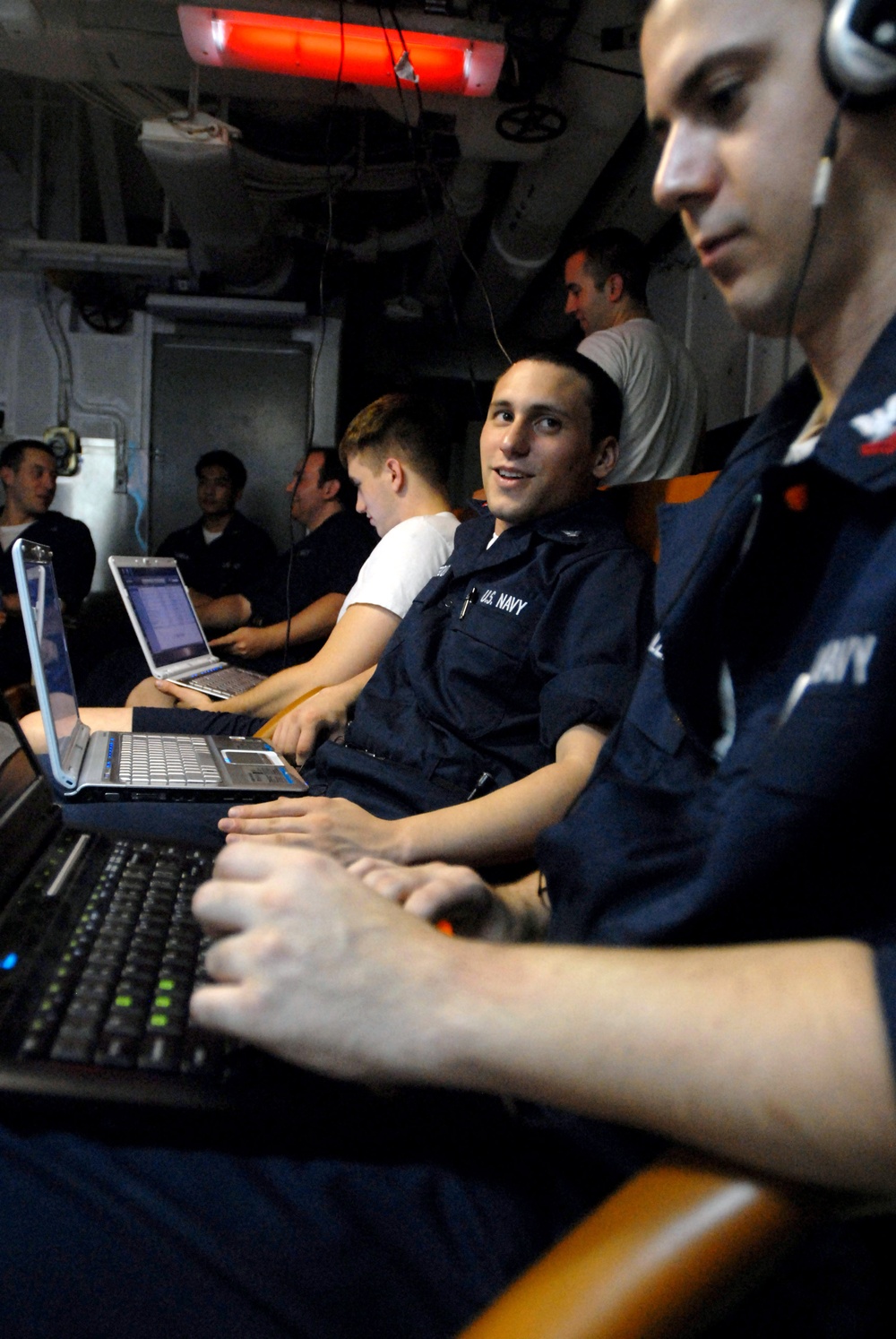 Sailors relax aboard USS Ronald Reagan