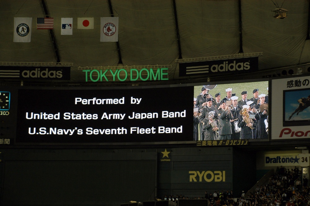 Baseball's opening day with U.S. Fleet Band