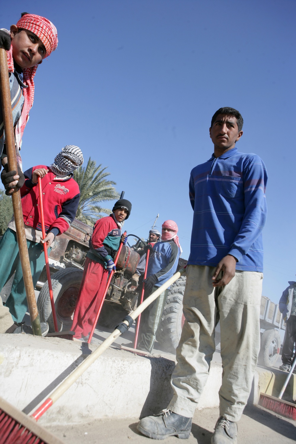 Checking and inspecting at entry control point in Fallujah