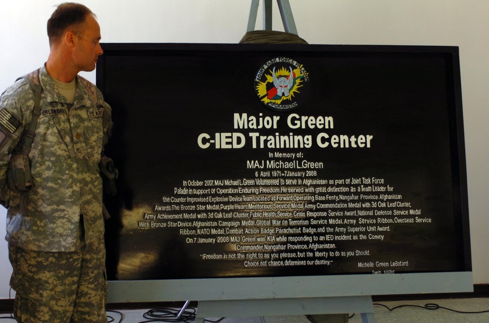 BAF Dedicates new IED training center to fallen Soldier