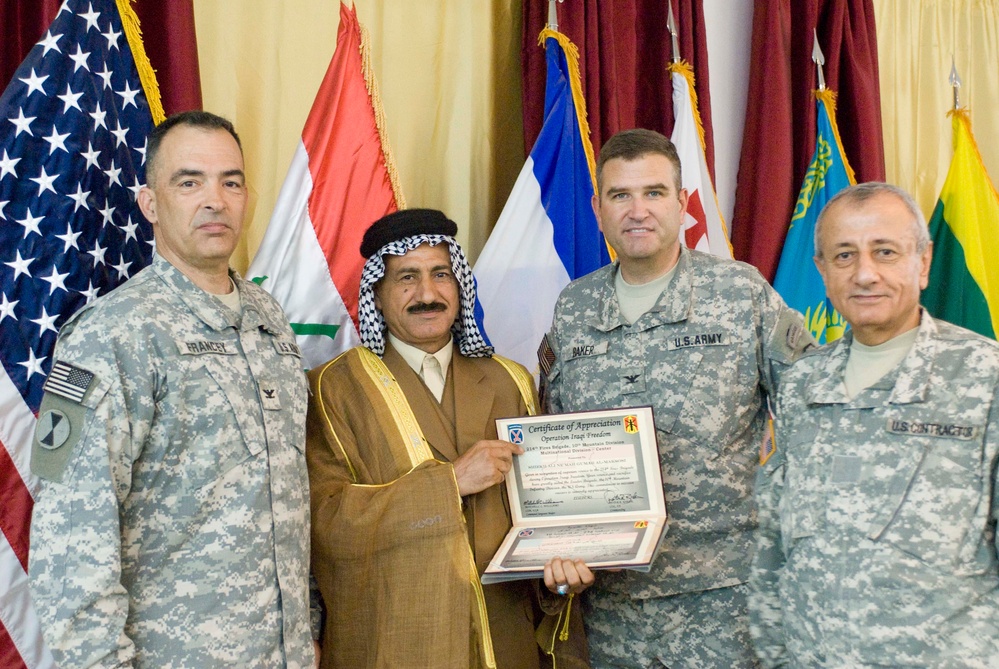 Iraqi's bid farewell to 214th Fires Brigade
