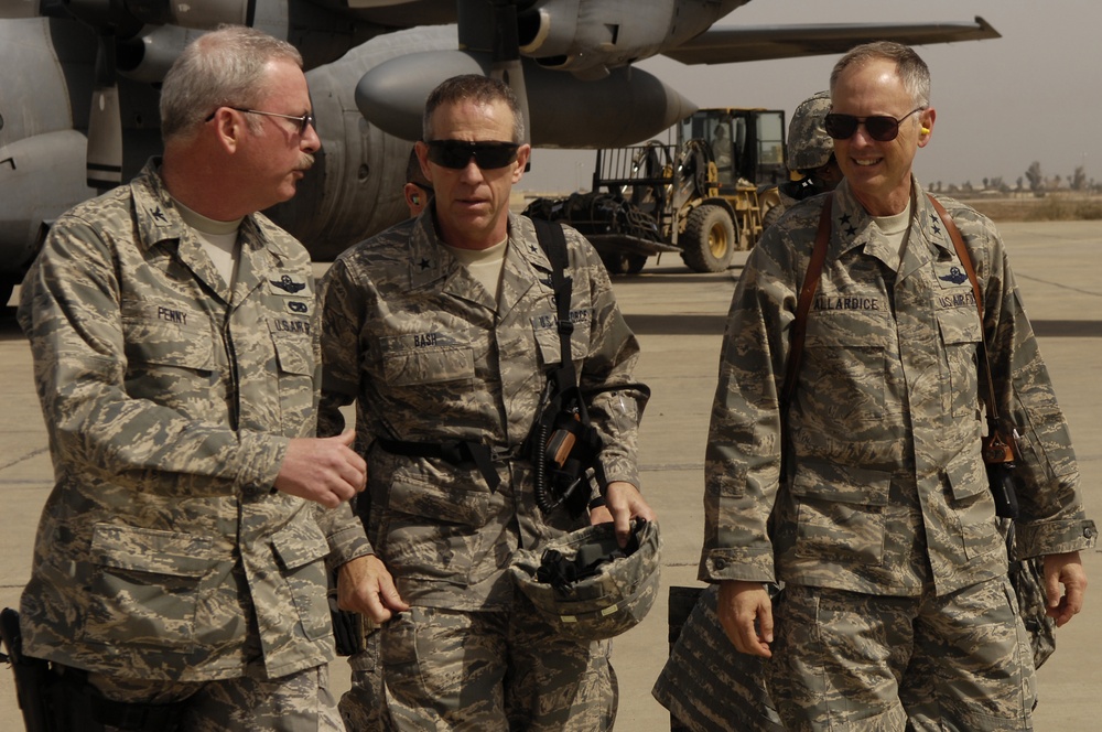 Commander greeted upon arrival to Sather Air Base