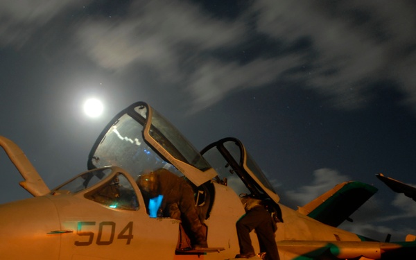 Post-Flight check of an EA-6B Prowler