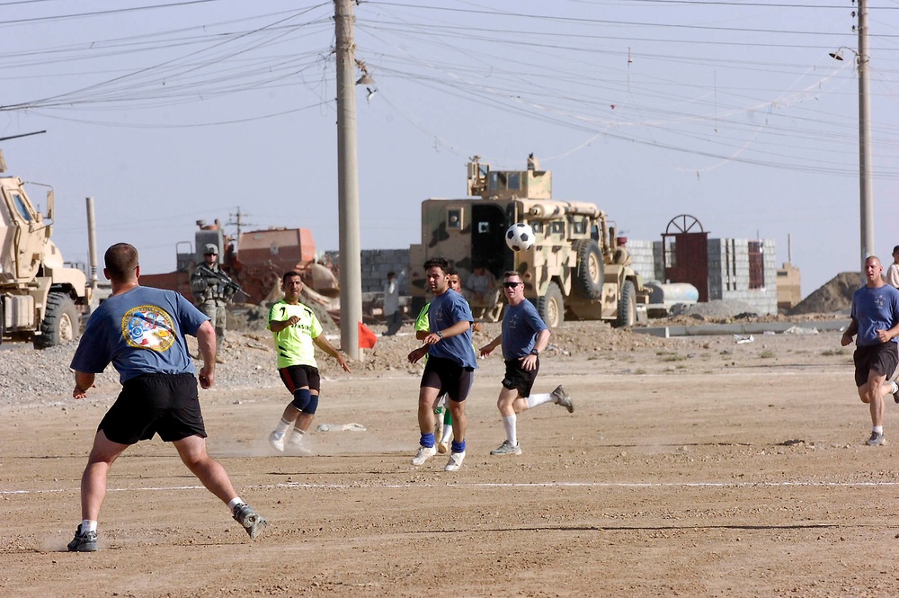 CF soccer team loses third match to a Multaka team, gain favor of local Iraqis