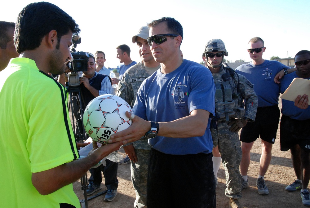 CF soccer team loses third match to a Multaka team, gain favor of local Iraqis