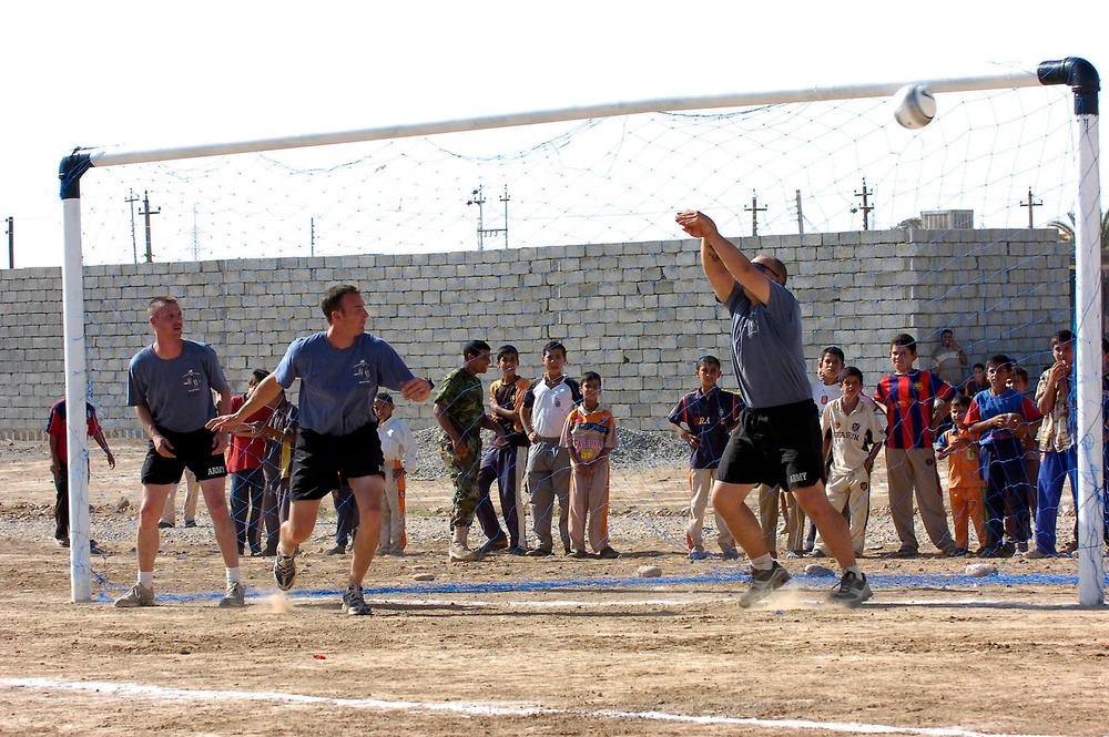 CF soccer team loses third match to a Multaka team, gain favor of local Iraqis