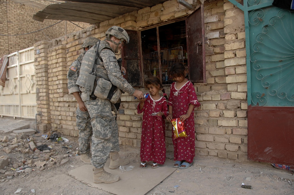 Iraqi Children Receive School Supplies From U.S. Army