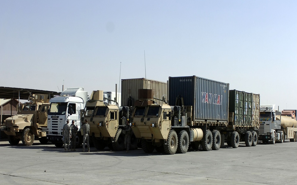 Security includes supplying troops, tons of supplies, thousands of desert miles