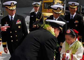 Pier-side arrival ceremony