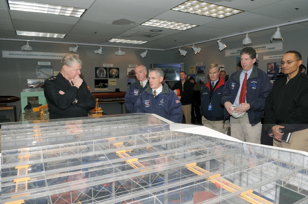Touring the model room at General Dynamics Electric Boat