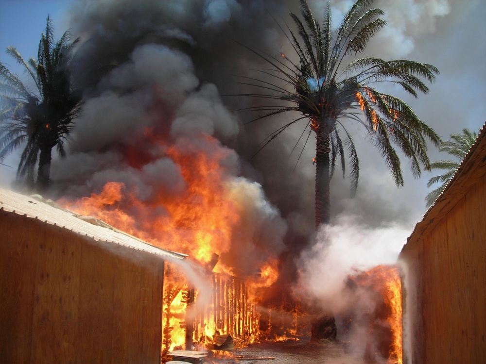 Fire destroys post, Marines persevere