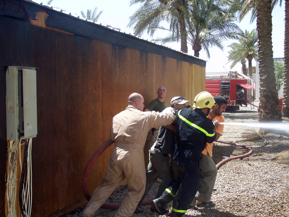 Fire destroys post, Marines persevere